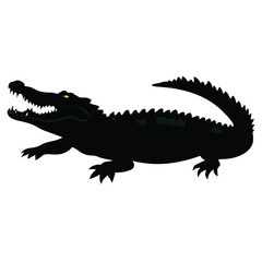 a Crocodile, alligator vector silhouette, 