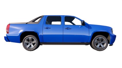 3D rendering sports car private car family car blue color with white background, can be used as walpeper and wall display
