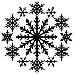 Snowflake silhouette vector illustration,new year, xmas, christmas. Snow, holiday, cold weather, frost. Winter design elements. Vector illustration.