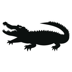 Obraz premium a Crocodile, alligator vector silhouette, 