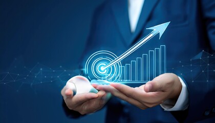 Quality increase and cost optimization for products or services to improve efficiency. Businessman with quality control growth graph and cost reduction, Effective business, Efficient Risk, Cost report