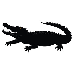 Obraz premium a Crocodile, alligator vector silhouette, 