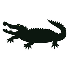 Obraz premium a Crocodile, alligator vector silhouette, 
