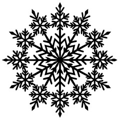 Snowflake silhouette vector illustration,new year, xmas, christmas. Snow, holiday, cold weather, frost. Winter design elements. Vector illustration.