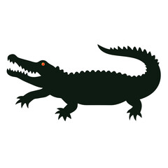 a Crocodile, alligator vector silhouette, 