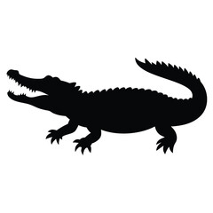 Obraz premium a Crocodile, alligator vector silhouette, 
