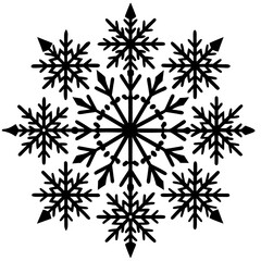 Snowflake silhouette vector illustration,new year, xmas, christmas. Snow, holiday, cold weather, frost. Winter design elements. Vector illustration.