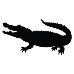 Naklejka premium a Crocodile, alligator vector silhouette, 