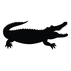 Obraz premium a Crocodile, alligator vector silhouette, 