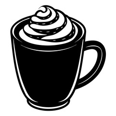 Cappuccino black vector art illustration