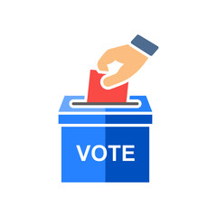 
Hand voting ballot box icon, Election Vote concept, Simple design for web site, logo, app, UI, Vector illustration isolated white background.
