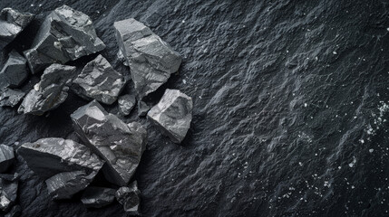 Naklejka premium raw lithium samples on dark surfaces