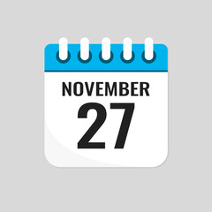 Fototapeta premium Icon page calendar day - 27 November