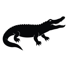 Fototapeta premium aggressive Crocodile vector silhouette 