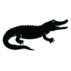 Obraz premium aggressive Crocodile vector silhouette 