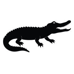 aggressive Crocodile vector silhouette 
