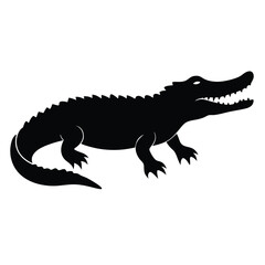 Obraz premium aggressive Crocodile vector silhouette 
