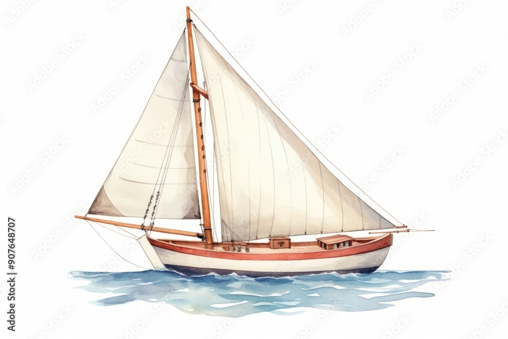 Wall mural boat watercraft sailboat vehicle.