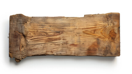 Fototapeta premium rough wooden plank cut out, isolated on white