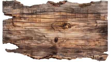 rough wooden plank cut out, isolated on white