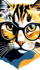 Cat with Glasses  illustration