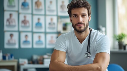 Naklejka premium A physiotherapist looking determined, Concept: World Physiotherapy (PT) Day 