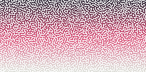 Gradient noise line abstract spread geometric background. red and white Turing pattern. Reaction diffusion or Turing pattern vector design. Generative algorithm psychedelic background. 