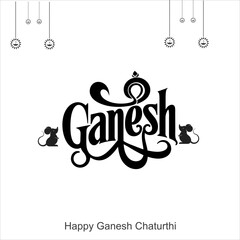 Obraz premium Happy Ganesh Chaturthi Translation: Ganesh Chaturthi means Ganesh Festival