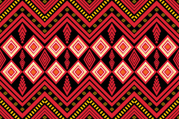 a striking red and black geometric pattern, perfect for creating bold apparel, accessories, and home decor items. , seamless geometric pattern with shapes