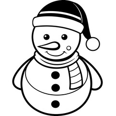 Christmas black snowman silhouette vector illustration,new year, xmas, christmas. Snow, holiday, cold weather, frost. Winter design elements. Vector illustration.