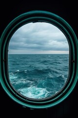 Fototapeta premium Ship window porthole nature motion.