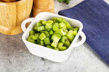 Vegan cuisine - Sliced celery stem