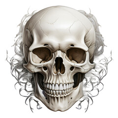 Fototapeta premium Green Crowned Skull PNG, Queen Skull Graphic