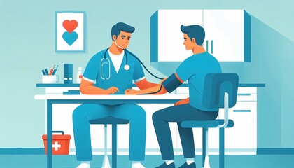 Doctor Checking Patient's Blood Pressure
