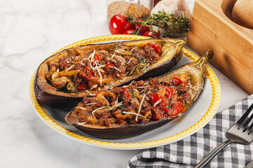Baked eggplant with minced meat