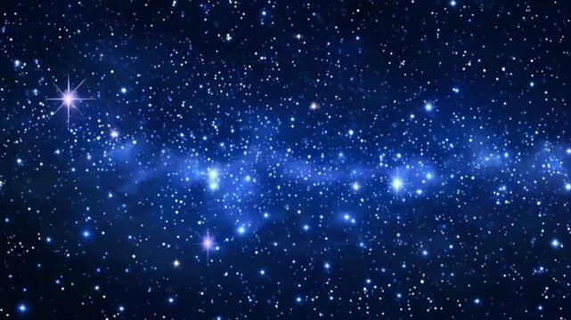 Night starry skies with twinkling stars motion background , Looping seamless space backdrop with blinking star in the night sky