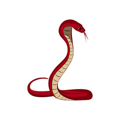 Fototapeta premium Chinese New Year 2025 Illustration , cute red snake and text on isolated white background, vector. Snake label, poster, calendar