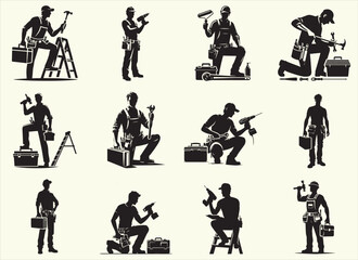 Handyman Silhouette Vector Illustration
