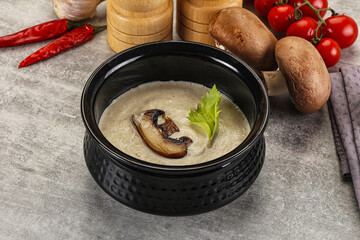 Delicous mushroom champignon cream soup