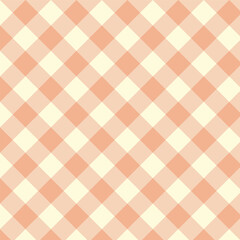 Gingham seamless pattern.Checkered tartan plaid repeat pattern in peach.Geometric vector illustration background wallpaper
