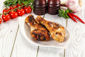 Hot and tasty chicken drumstick barbecue