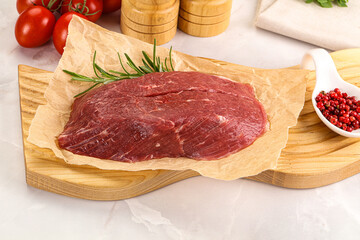 Raw beef meat uncocked steak