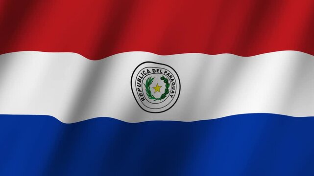Flag of Paraguay. Paraguay flag footage video waving in wind