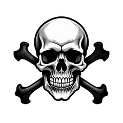Fototapeta premium skull and crossbones isolated on transparent png. illustration