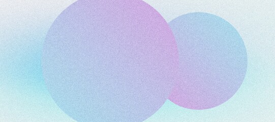 Abstract Poster Design Featuring Two Purple Gradient Spheres, Grainy Texture, and Geometric Elements