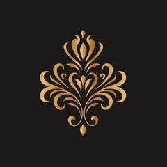 "Flat elegant golden logo template tailored for brands seeking a stylish and minimalist design for a prestigious business image"
