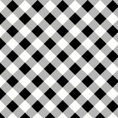 Gingham seamless pattern.Checkered tartan plaid repeat pattern in black and white.Geometric vector illustration background wallpaper
