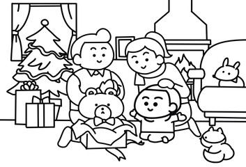 kid is opening the giftbox.