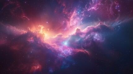 Obraz premium Beautiful space background with a nebula, shining stars, and cosmic stardust