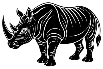 Fototapeta premium Rhino Silhouette Vector, rhino vector graphic icon 